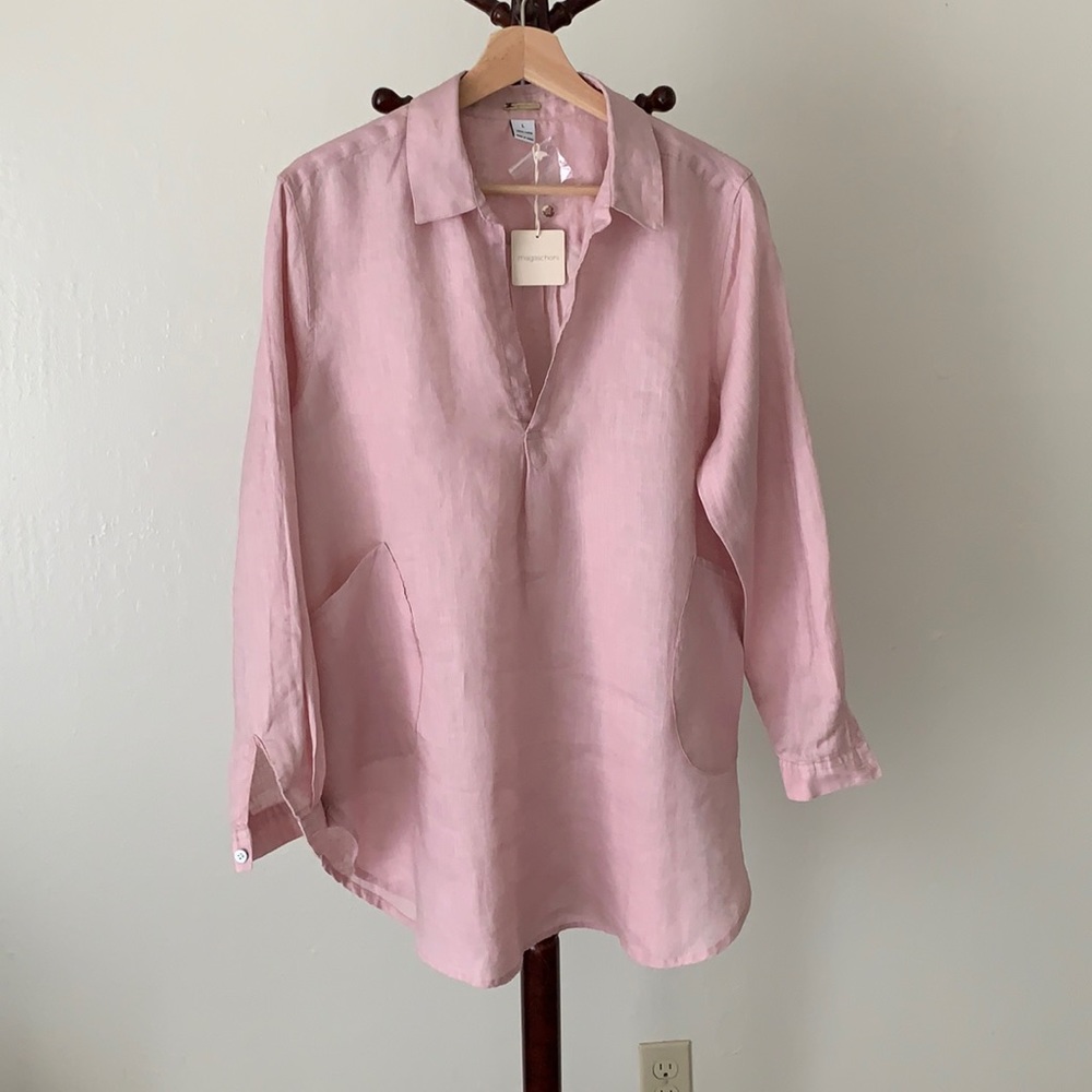 Magaschoni linen tunic top